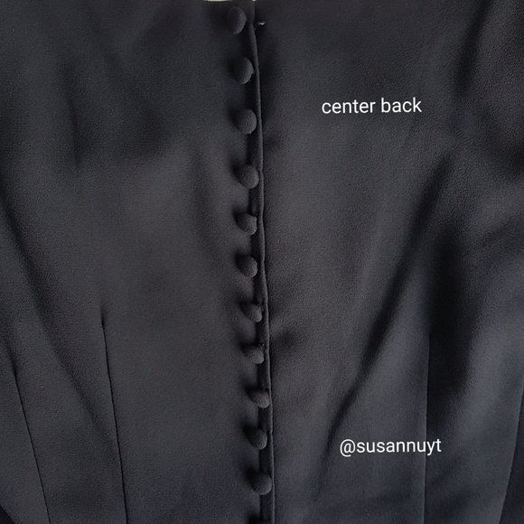 Donna Morgan Little Black Dress Academia Skeletal Glamourcore Sleeve Cap Sz 4 ♥️ - Picture 6 of 9